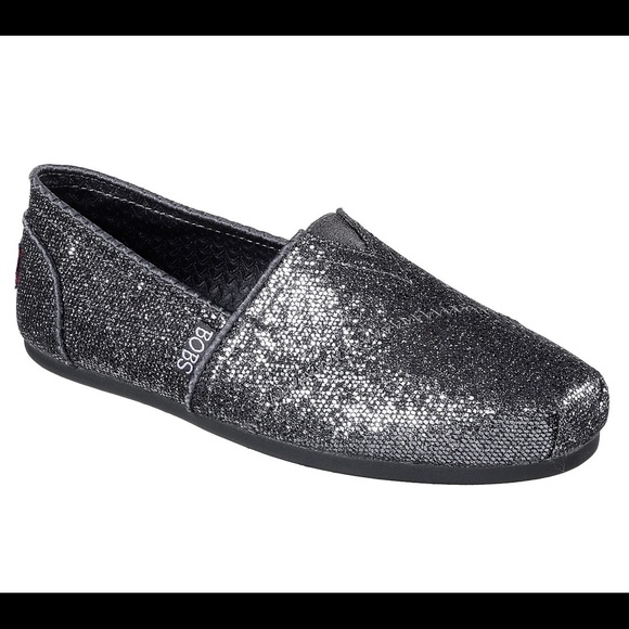 BOBS from Skechers | Shoes | Bobs Silver Glitter Flats | Poshmark